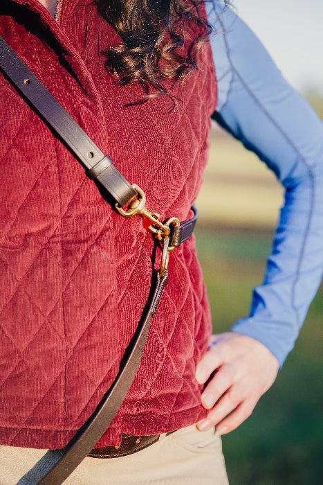 GG Hands Free Adjustable 3-in-1 Leather & Brass Dog Leash