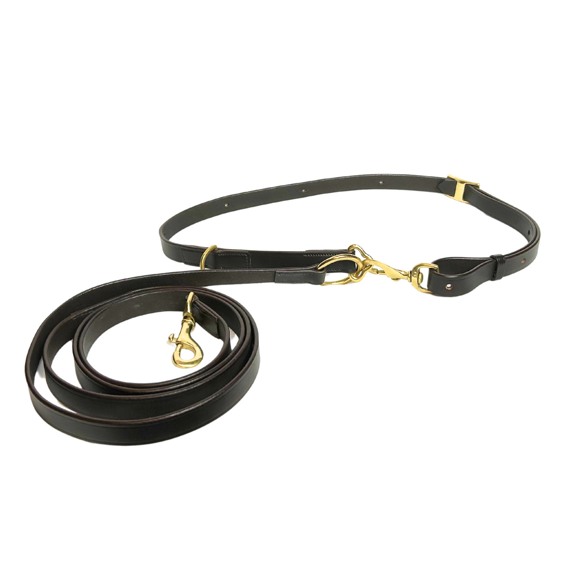 GG Hands Free Adjustable 3-in-1 Leather &amp; Brass Dog Leash